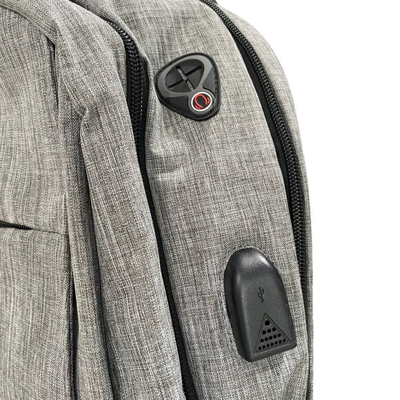 OPack Grey Laptop Backpack USB Port RFID Anti Theft Travel School Bag - Picture 5 of 9